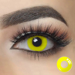 PURE YELLOW Halloween Contacts SFX Crazy Colored Contact Lenses RY014