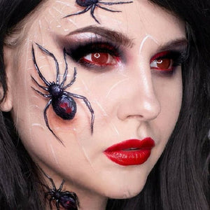 RED MESH Halloween Contacts SFX Crazy Colored Contact Lenses A12