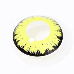YELLOW BURST Halloween Contacts SFX Crazy Colored Contact Lenses RY042