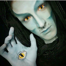 YELLOW CAT EYES Halloween Contacts SFX Crazy Colored Contact Lenses A10